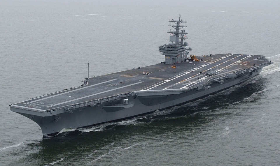 Tàu sân bay Mỹ tham gia tập trận thị uy Triều Tiên - 1 Tàu USS Ronald Reagan. (Ảnh: US Navy)