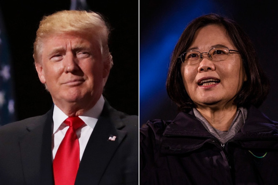 Nhà Trắng trấn an Trung Quốc sau cuộc điện đàm của ông Trump với lãnh đạo Đài Loan - 1 Tổng thống đắc cử Mỹ Donald Trump (trái) và lãnh đạo Đài Loan Thái Anh Văn. (Ảnh: Getty)