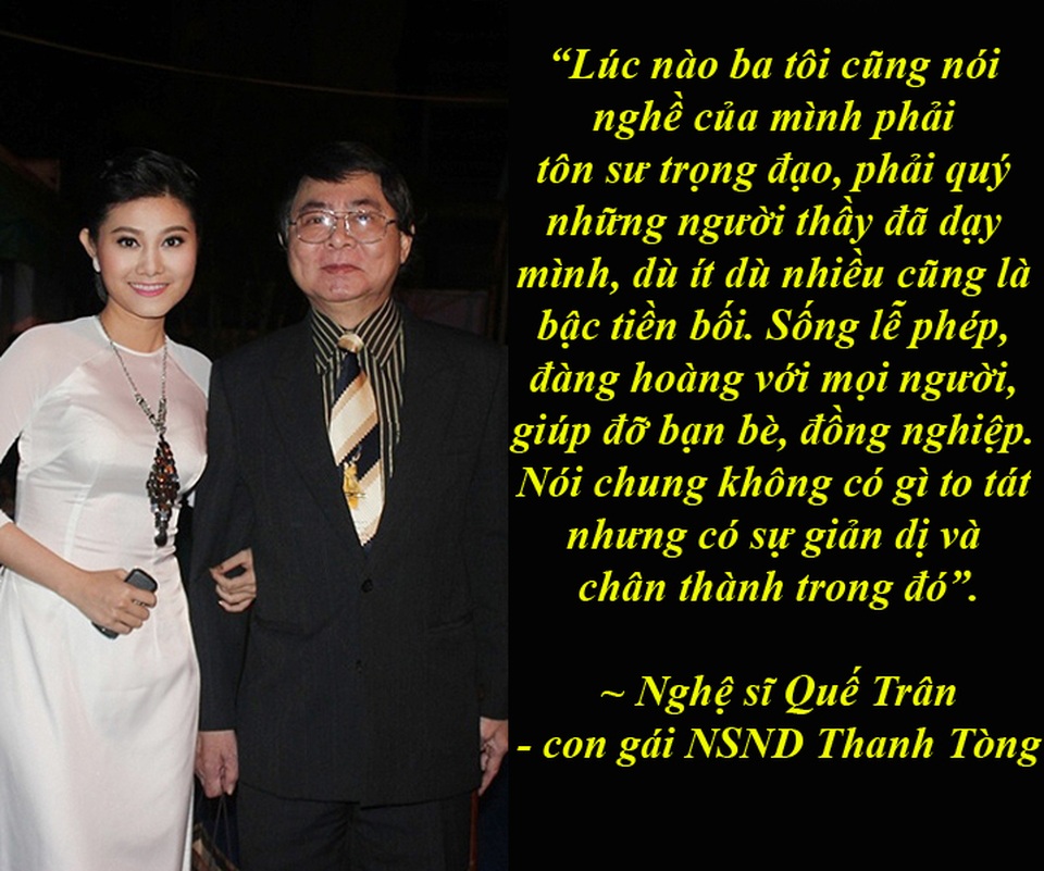 NSND Thanh Tòng những ngày cuối đời qua lời kể của con gái - “Sáng nay, mẹ cũng làm vệ sinh cho ba như mọi ngày. Xong xuôi hết, mẹ vẫn còn ở cạnh bên để lau mình cho ba thì thấy ba nhắm mắt như đang ngủ, rồi đi luôn…”, nghệ sĩ Quế Trân nghẹn ngào khi nhớ về người cha vừa ra đi.