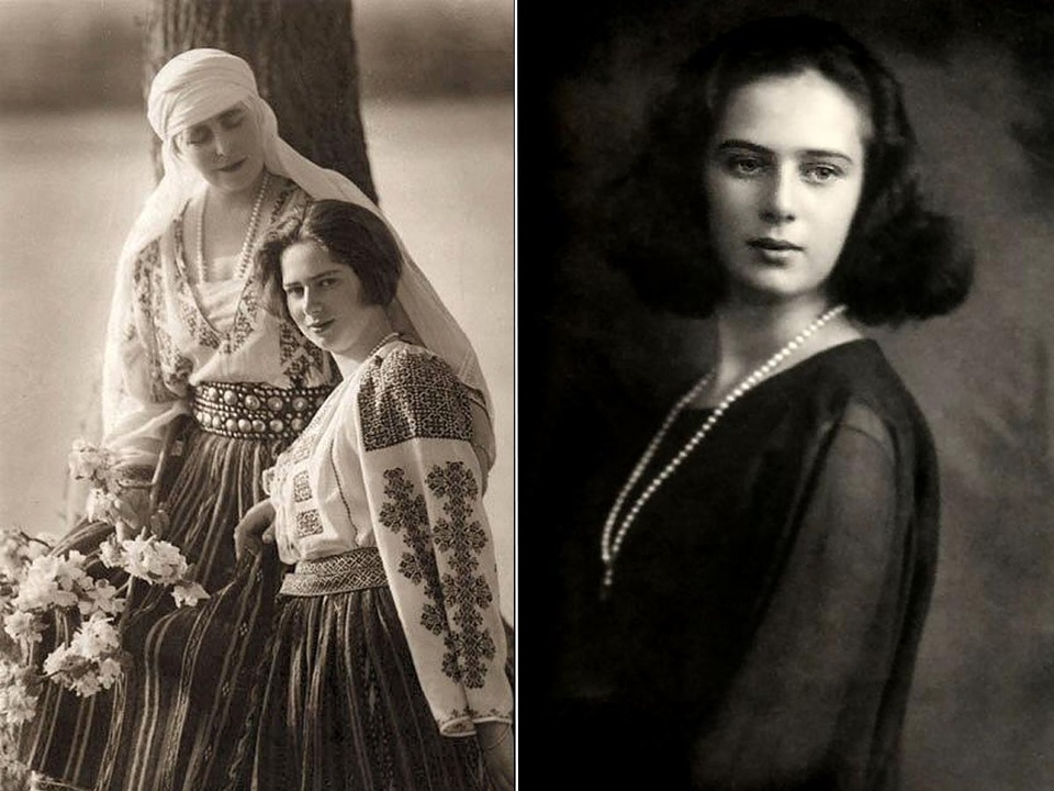 Hoàng hậu Marie, vị hoàng hậu cuối cùng của các triều đại tại Romania, và con gái của bà - công chúa Ileana là những chủ nhân cuối cùng thực sự sinh sống trong lâu đài. Ảnh bên trái là Hoàng hậu Marie và con gái. Ảnh bên phải là công chúa Ileana.