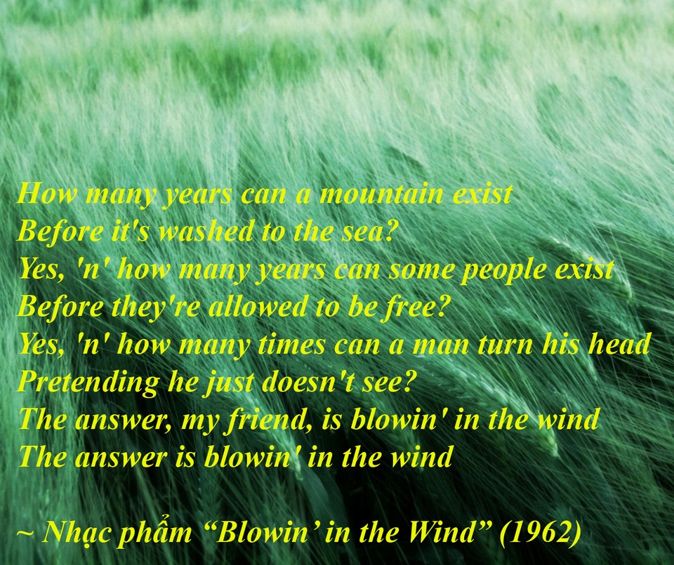 Đi tìm ý thơ trong lời nhạc của “nhạc sĩ đoạt Nobel Văn học” - 5 Đi tìm ý thơ trong lời nhạc của “nhạc sĩ đoạt Nobel Văn học” - 5