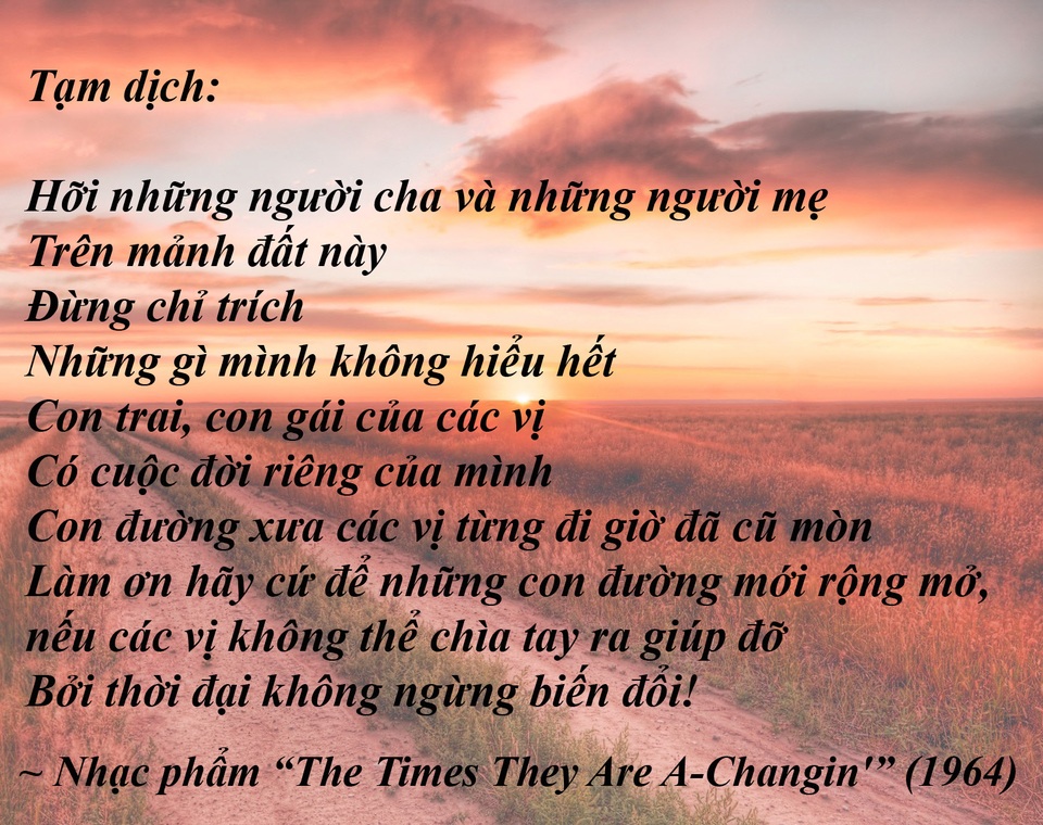 Đi tìm ý thơ trong lời nhạc của “nhạc sĩ đoạt Nobel Văn học” - 8 Đi tìm ý thơ trong lời nhạc của “nhạc sĩ đoạt Nobel Văn học” - 8