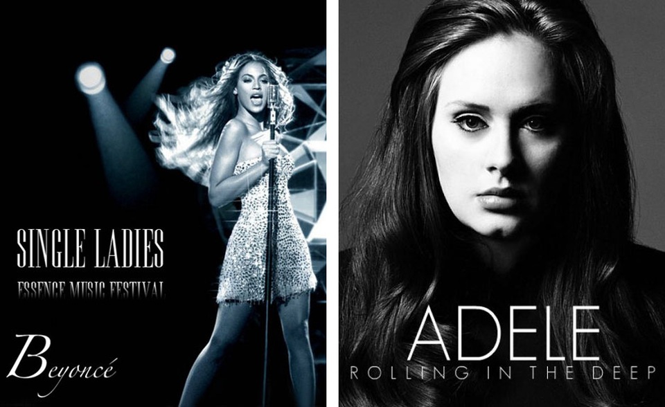 “Single Ladies” của Beyonce và “Rolling in the Deep” của Adele cùng đứng ở vị trí thứ 10.