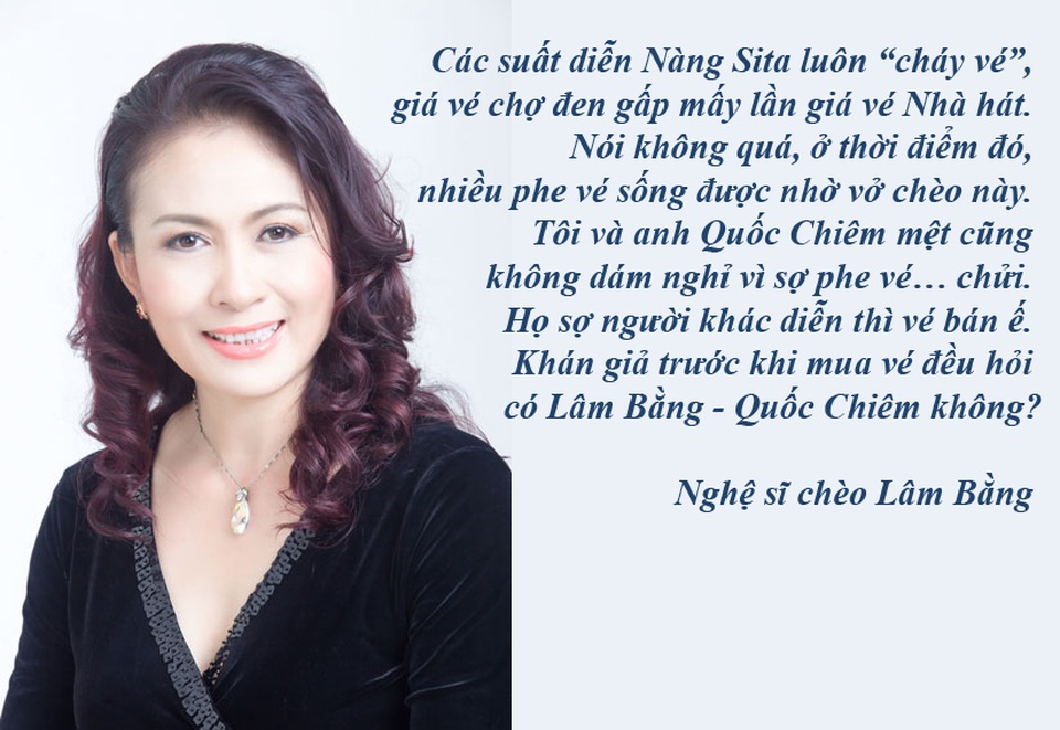 Nỗi ân hận của Vân Dung và niềm kiêu hãnh của NSND Thái Bảo... - 2 Những điều chưa biết về “Nàng Sita” Lâm Bằng nổi tiếng một thời - “Nàng Sita” Lâm Bằng và hoàng tử Pơ Liêm Quốc Chiêm đã lấy đi không biết bao nước mắt của khán giả mê chèo thập niên 80- 90. Nhưng ít ai biết rằng, “cặp tiên đồng ngọc nữ” của sân khấu chèo Hà Nội một thời đã từng có giai đoạn… không ưa nhau.