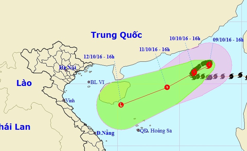 Bão số 6 diễn biến phức tạp, tiếp tục tiến về Hồng Kông - Trung Quốc - 1 Vị trí và hướng di chuyển của bão số 6 (Ảnh: NCHMF).