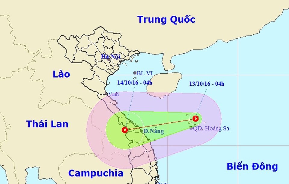 Cảnh báo mưa giông tại Hà Nội, xuất hiện áp thấp nhiệt đới trên biển - 2 Vị trí và hướng di chuyển của áp thấp nhiệt đới (Ảnh: NCHMF).