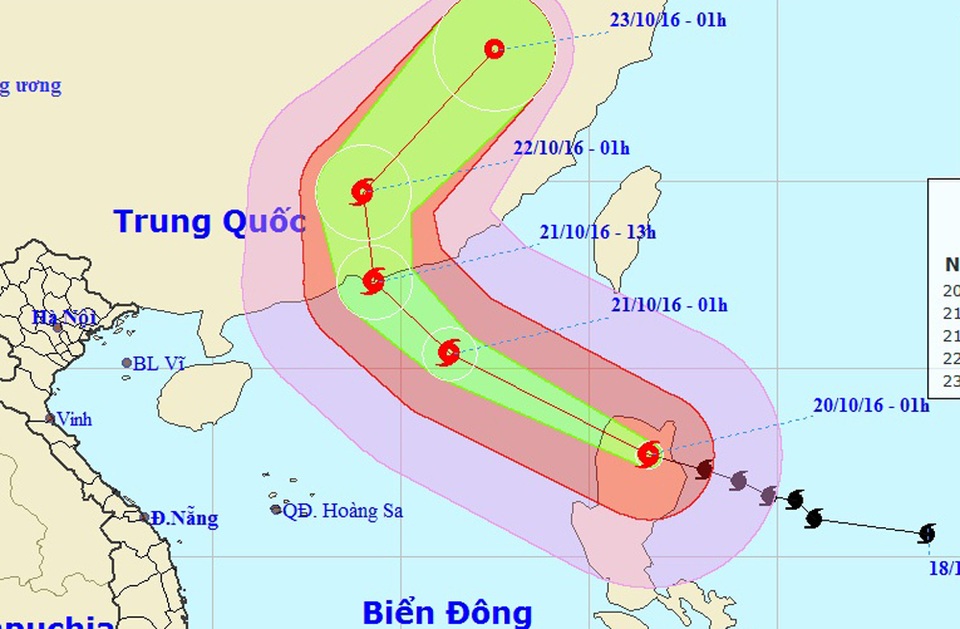 Siêu bão Haima đổ bộ vào Philippines - 1 Vị trí và hướng di chuyển của siêu bão HAIMA (Ảnh: NCHMF).