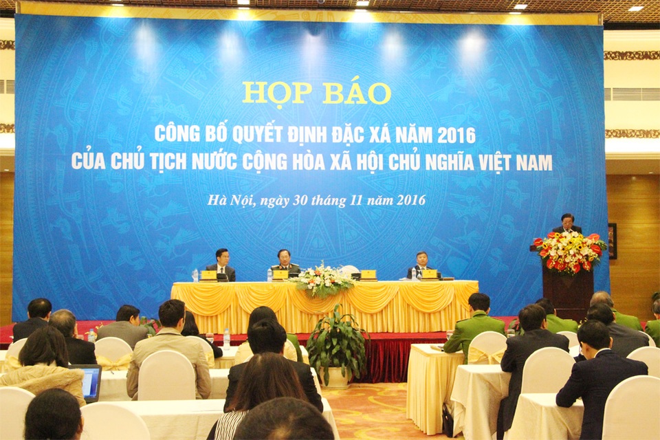 Hơn 4.000 người chính thức được đặc xá - 1
Quang cảnh buổi Họp báo công bố quyết định đặc xá
