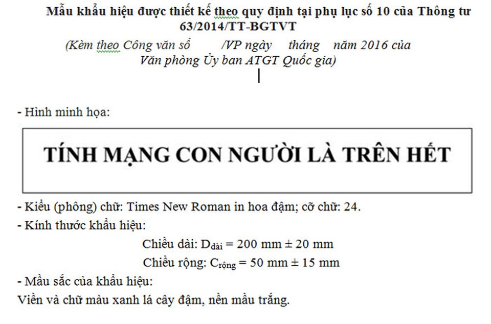 Xe nào bắt buộc phải dán khẩu hiệu “Tính mạng con người là trên hết”? - 1 Khẩu hiệu ô tô kinh doanh vận tải bắt buộc phải dán trên xe