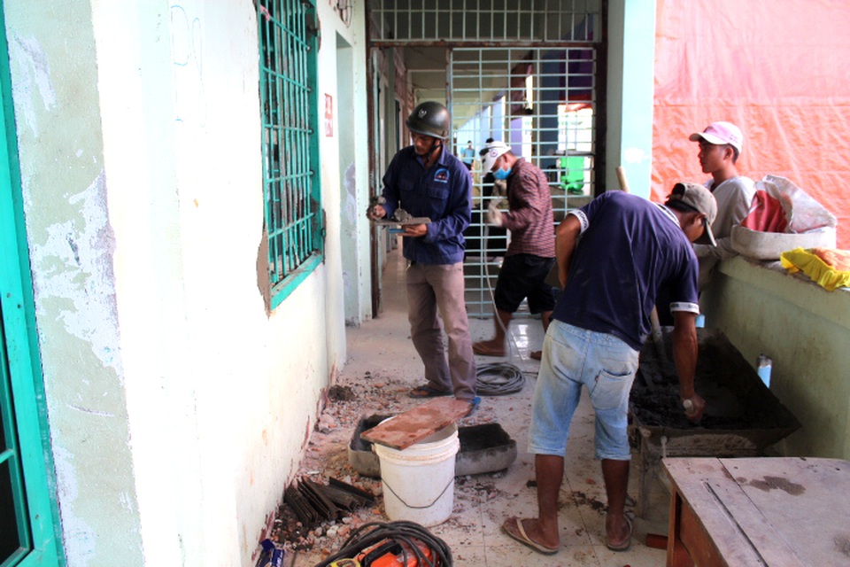 Những căn phòng bị học viên đập phá được sửa lại