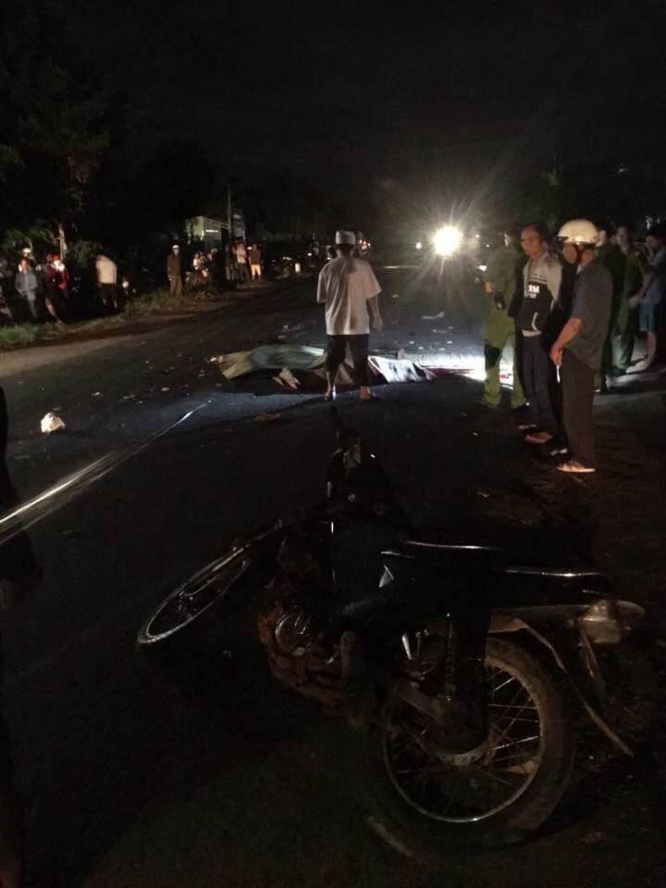 Hiện trường vụ tai nạn giao thông (Ảnh: do CSGT cung cấp)