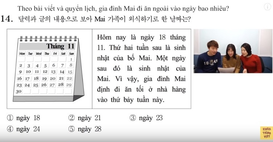 Thử sức đề thi Tiếng Việt trong kỳ thi Đại học "sinh tử” ở Hàn Quốc - 3 Thử sức đề thi Tiếng Việt trong kỳ thi Đại học "sinh tử” ở Hàn Quốc - 3