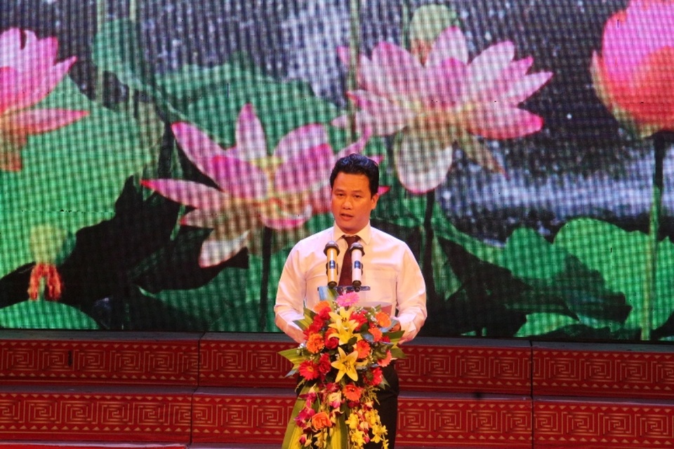 Ông Đặng Quốc Khánh, Chủ tịch UBND tỉnh Hà Tĩnh phát biểu tại buổi lễ