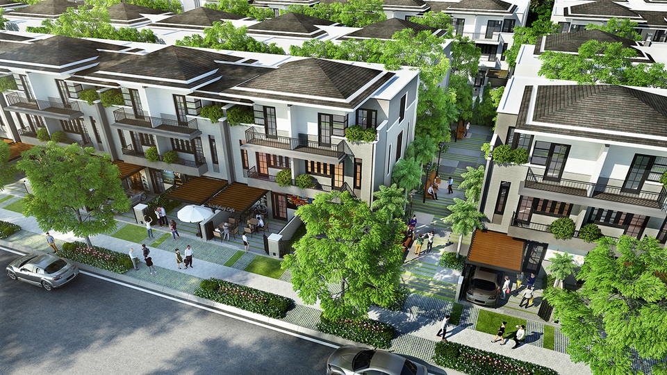 Thị trường BĐS: Sức hút của dự án biệt thự phố vườn LAVILA - 2 Những khung cửa sổ rộng được chia ô mang đậm chất châu Âu, kết hợp với cột, console, mái dốc đua vươn ra khỏi tường nhà, tạo cảm giác sang trọng, yên bình và gần gũi.