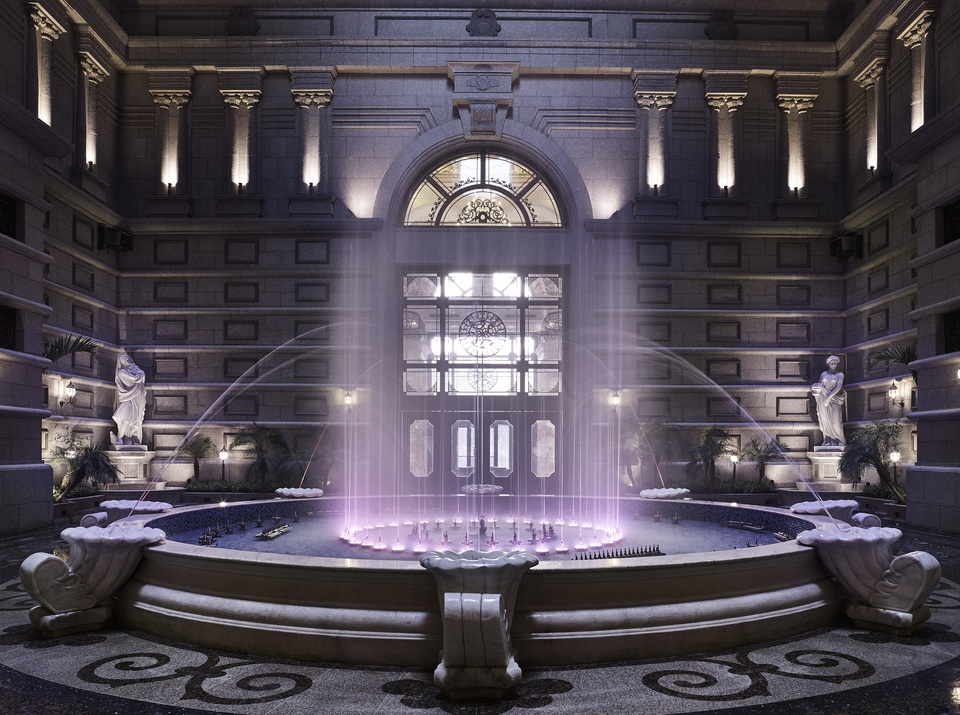 D’. Palais Louis – Quý như thời gian - 3 Đài nhạc nước bằng đá cẩm thạch được đặt tại khu vực giếng trời là nơi sẽ cất lên những bản nhạc du dương đem lại những phút giây thư thái, bình yên cho các chủ nhân của D’. Palais Louis.