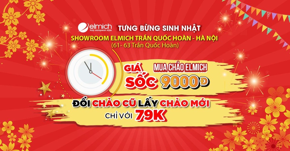 Mừng sinh nhật Showroom Elmich Trần Quốc Hoàn - HN, Elmich ưu đãi sốc - 2 Rất nhiều sản phẩm được khuyến mãi bởi thương hiệu Elmich, kèm theo các chương trình thú vị nhân dịp sinh nhật showroom.