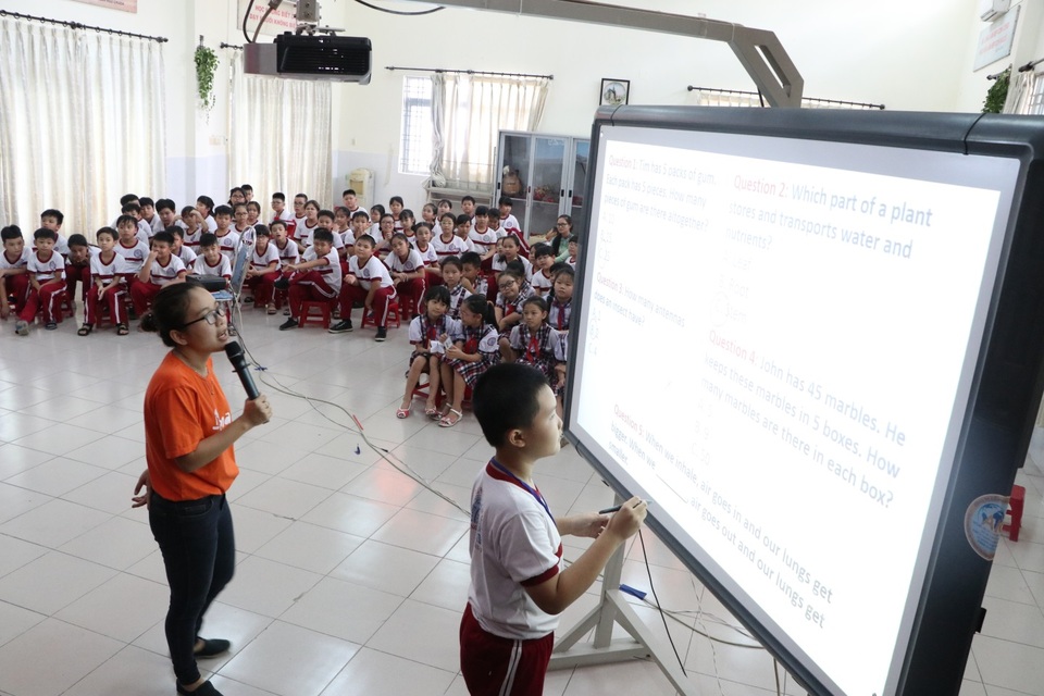 “Biệt đội Khoa học iSMART”: Vườn ươm những “chồi biếc” Anh - Toán - Khoa học - 2
Học sinh Trường tiểu học Âu Cơ (Quận Tân Phú, TP.HCM) tham gia Vòng thi tương tác.