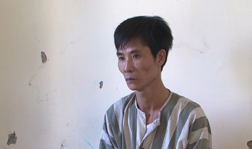 Trịnh Thanh Tùng tại cơ quan công an (ảnh Công an cung cấp)