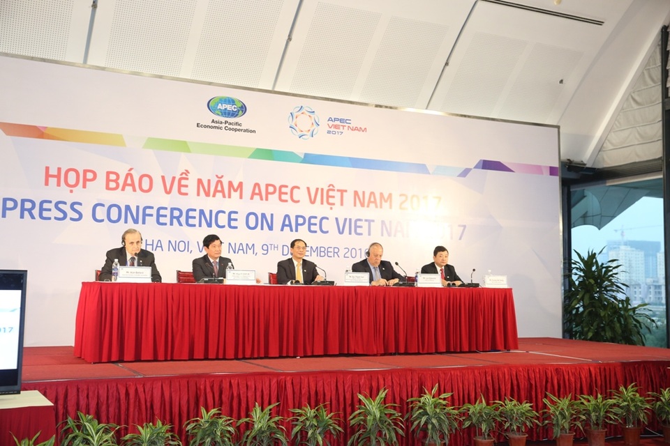 Quang cảnh Họp báo về Năm APEC Việt Nam 2017