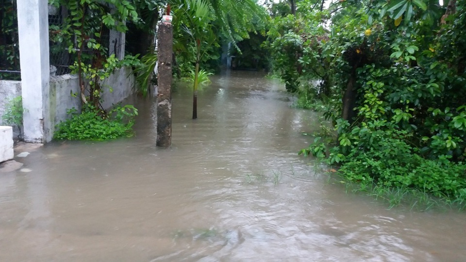 Khu dân cư Đà Sơn, phường Hòa Khánh Nam, quận Liên Chiểu cũng đã bị ngập