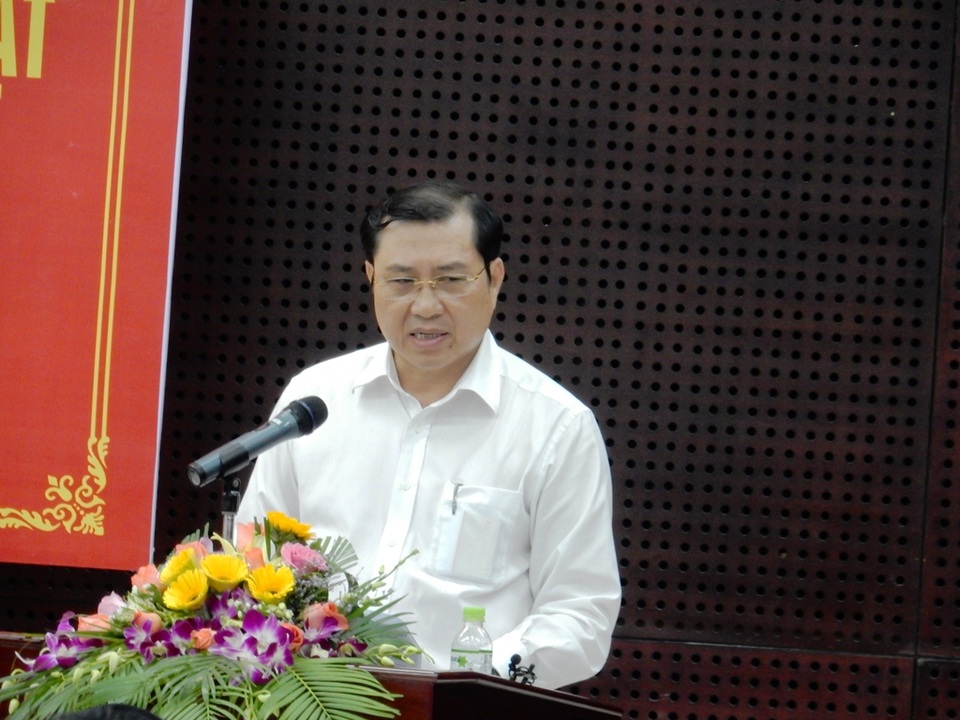 Chủ tịch UBND TP Đà Nẵng Huỳnh Đức Thơ phát biểu tại hội nghị