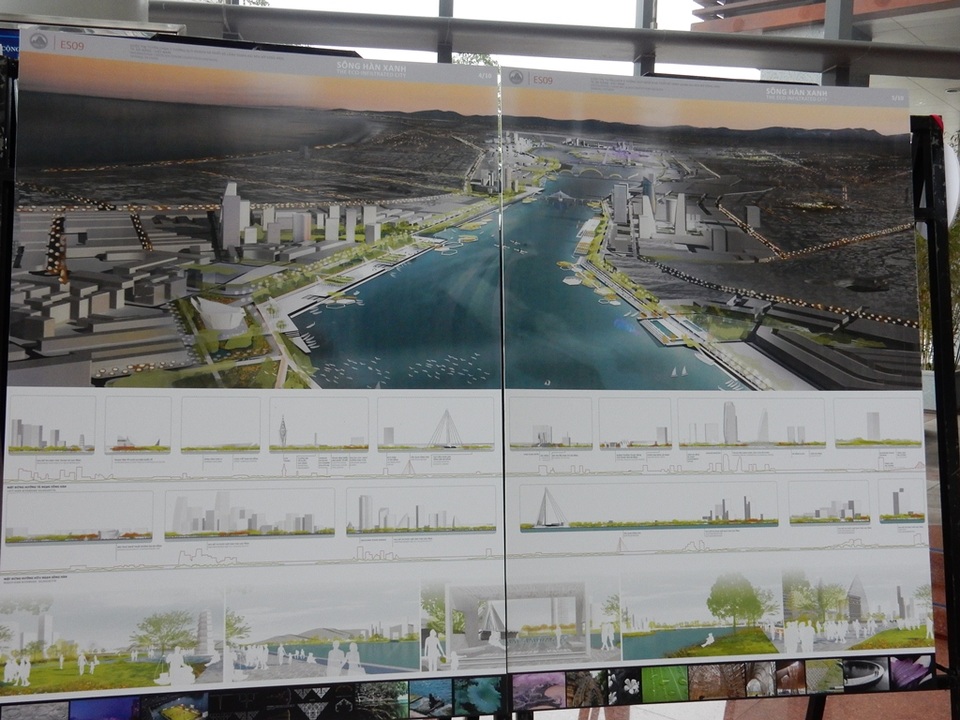 Các phương án ý tưởng quy hoạch và thiết kế cảnh quan hai bên bờ sông Hàn được trưng bày tại triển lãm