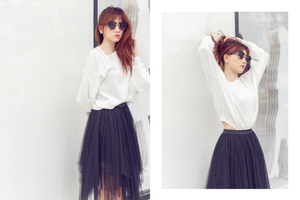 Người đẹp tranh thủ khoe vòng eo thon gọn. Sự xuất hiện lần này của nữ ca sĩ gốc Hàn như lời đáp trả cho những tin đồn thất thiệt dạo gần đây, nhất là về nghi án “bầu bí”.