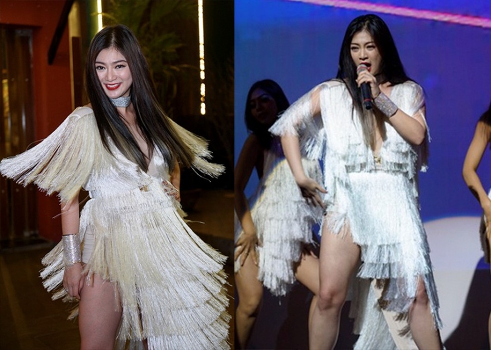 Thanh Hằng, Hương Giang Idol sao đẹp; Trương Quỳnh Anh, Thu Thủy lọt top sao mặc xấu - 10 Thanh Trúc diện trang phục hở hang quá đà, lộ nhiều khuyết điểm về hình thể như vòng 2 to, vòng 1 và đùi, chân kém săn chắc. Không chỉ vậy, chất liệu làm tua rua trông cũng kém sang, khiến chuyển động không bắt mắt như mong đợi.