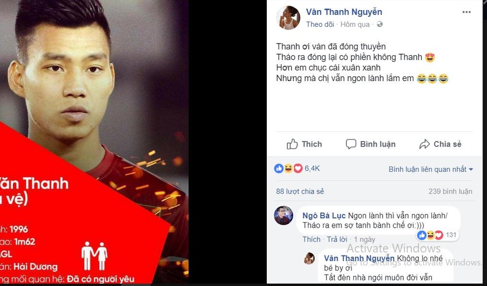 Mai Phương Thúy gây “sốc” khi bày tỏ khác lạ với thủ môn Bùi Tiến Dũng - 2 Dòng trạng thái thể hiện sự “mến mộ” của cô khiến người hâm mộ “đỏ mặt”