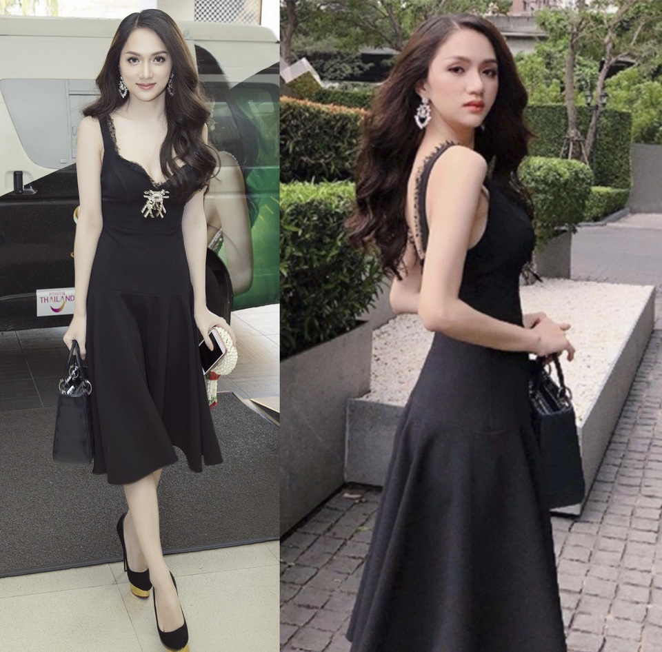 Hà Hồ, Thanh Hằng mặc đẹp nhất tuần; Hoa hậu H’Hen Niê lọt top sao mặc xấu - 4 Là đại diện Việt Nam tham dự một đấu trường nhan sắc cho người chuyển giới tại Thái Lan, Hương Giang Idol có màn chào sân nhẹ nhàng nhưng vô cùng hiệu quả. Nữ ca sĩ chọn cho mình chiếc đầm đen hở lưng đơn giản, vừa sang trọng mà cũng vừa gợi cảm.