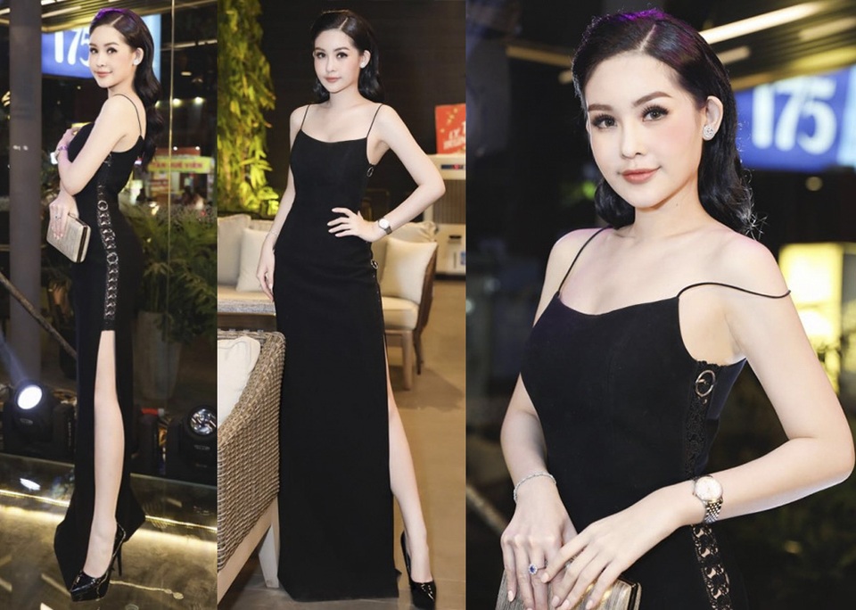 Lê Âu Ngân Anh đẹp đến ngỡ ngàng; Nam Em, Huyền My lọt top sao mặc xấu - 1 Lê Âu Ngân Anh chứng tỏ nhan sắc của mình không “thảm hoạ” như nhiều người vẫn nghĩ. Hoa hậu Đại dương 2017 chọn cho mình chiếc đầm 2 dây xẻ lườn táo bạo, kết hợp cùng hoa tai, đồng hồ hàng hiệu vô cùng sang trọng. Với hình ảnh này giúp cô lọt vào top sao mặc đẹp tuần qua.