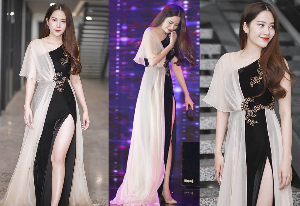 Nhã Phương, Nam Em rạng rỡ giữa scandal, Tiêu Châu Như Quỳnh phản cảm với đồ xuyên thấu - 1 Sau hàng loạt những chuyện không hay, thậm chí phải nhập viện để truyền nước, Nam Em vẫn rạng rỡ xuất hiện trong sự kiện gần nhất. Người đẹp diện đầm xẻ đùi với hiệu ứng layer lạ mắt, kết hợp cùng lối trang điểm nhẹ nhàng, dịu ngọt.