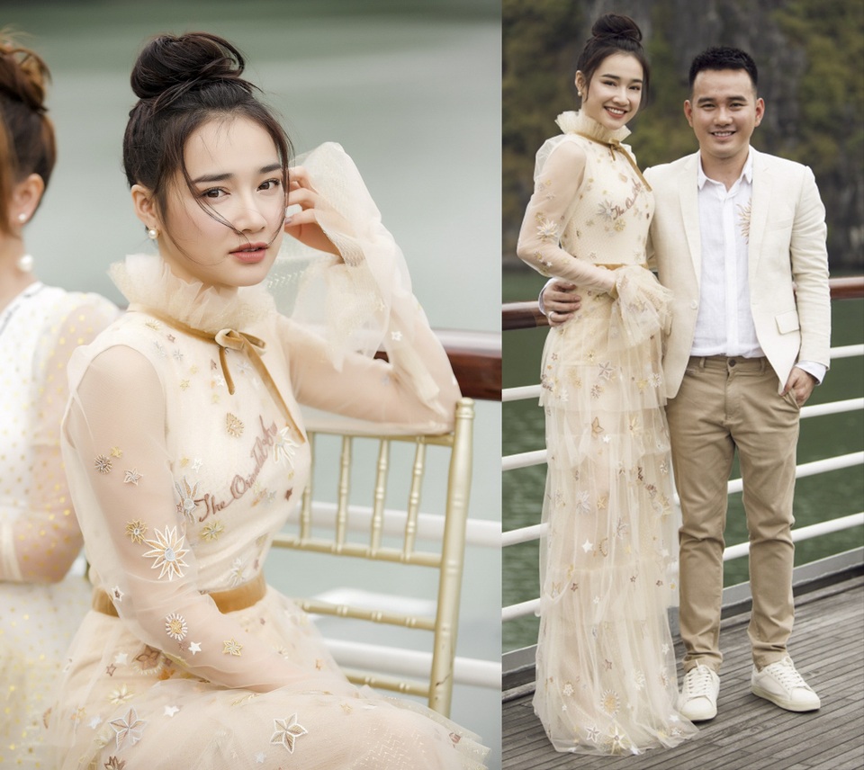 Nhã Phương, Nam Em rạng rỡ giữa scandal, Tiêu Châu Như Quỳnh phản cảm với đồ xuyên thấu - 2 Chỉ xuất hiện đúng 3 lần từ sau scandal, tuy nhiên, lần nào Nhã Phương cũng mang đến hình ảnh rạng ngời, hạnh phúc nhất. Trong một show thời trang tại Vịnh Hạ Long, nữ diễn viên nhận được nhiều lời khen bởi thiết kế đầm voan xếp lớp, vừa cổ điển vừa gợi cảm.