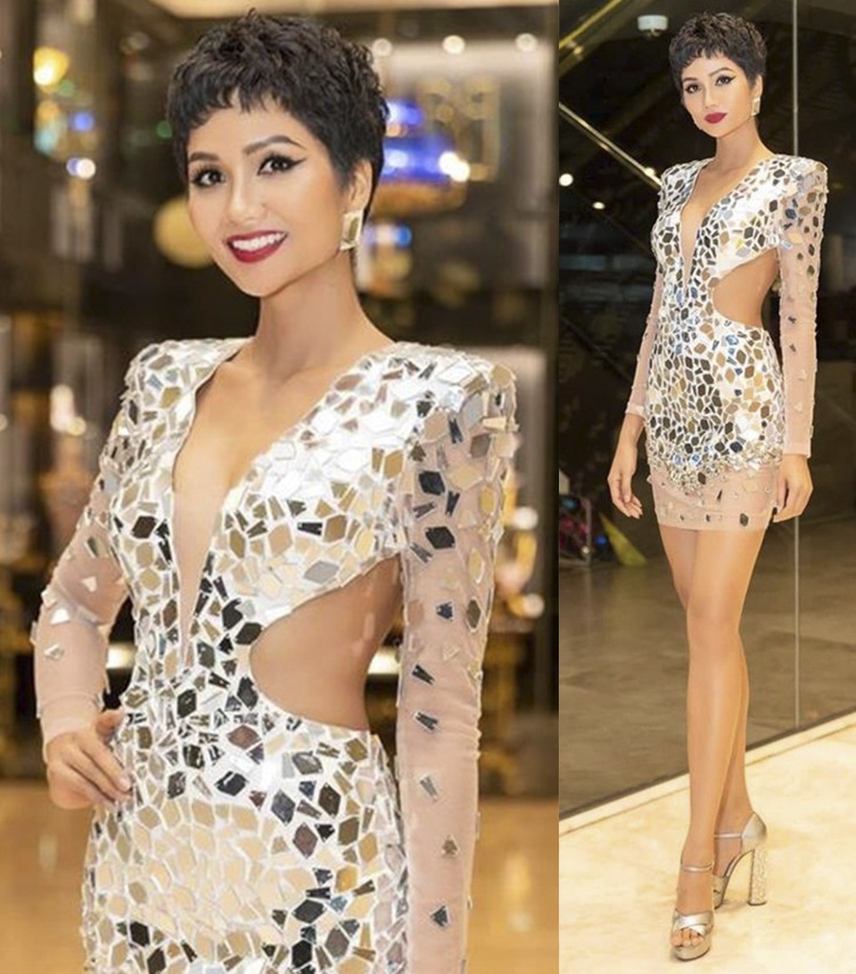 H’Hen Niê lạ lẫm với tóc xoăn; Hoa hậu Jolie Nguyễn quyến rũ với váy ren xuyên thấu - Ảnh 2. H’Hen Niê lạ lẫm với tóc xoăn; Hoa hậu Jolie Nguyễn quyến rũ với váy ren xuyên thấu - Ảnh 2.