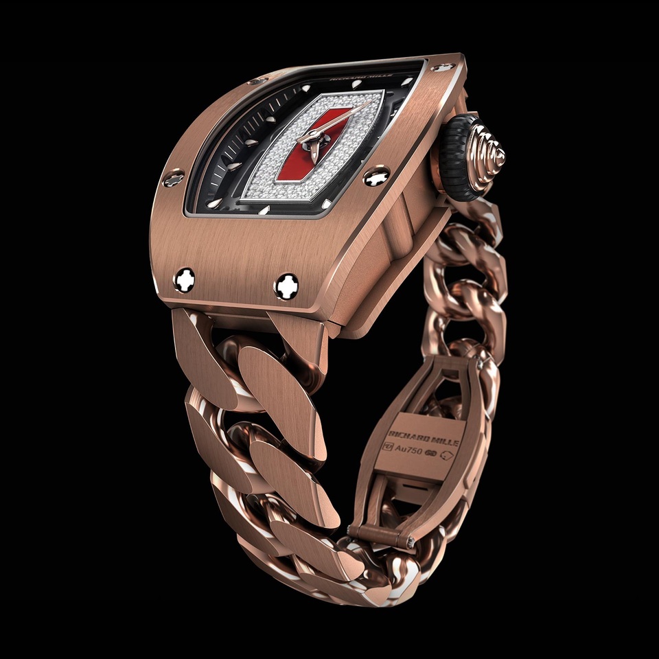 RM 07-01- Tuyệt sắc giai nhân của hãng đồng hồ siêu sang Richard Mille - 5 Phiên bản đặc biệt với dây bằng vàng nguyên khối dành riêng cho chủ nhân nữ