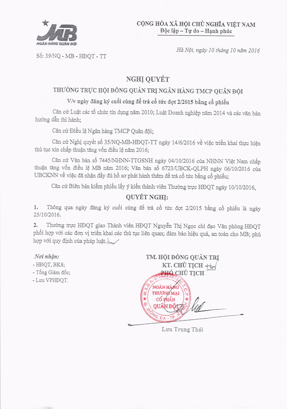 MB công bố thông tin phát hành cổ phiếu để trả cổ tức đợt 2/2015 - 4 MB công bố thông tin phát hành cổ phiếu để trả cổ tức đợt 2/2015 - 4