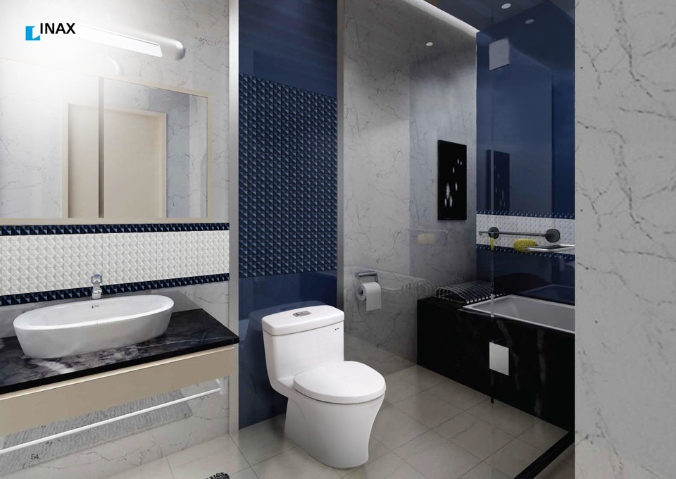 Trừ tận gốc mùi khó chịu trong không gian vệ sinh - 1 Một thiết kế không gian phòng tắm hiện đại vừa tiện dụng ( Ảnh INAX cung cấp)