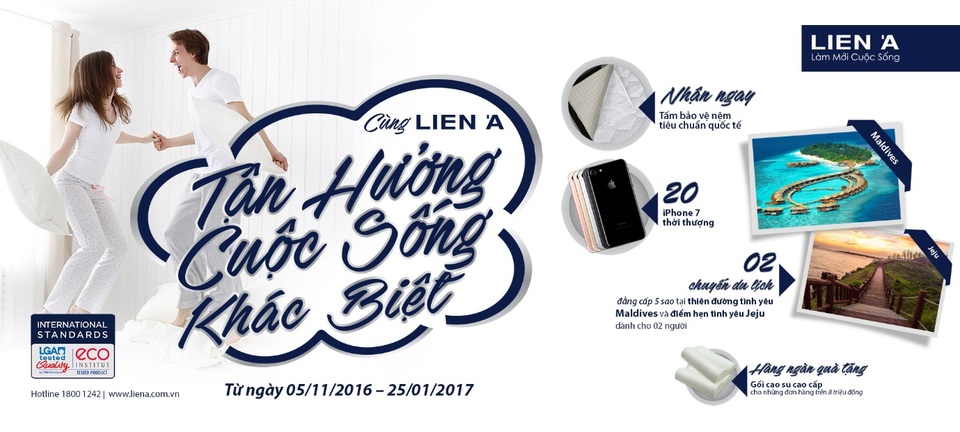 Cơ hội đến Maldives & Jeju, trúng 20 iPhone 7 và nhiều quà tặng từ Liên Á - 1 Cơ hội đến Maldives & Jeju, trúng 20 iPhone 7 và nhiều quà tặng từ Liên Á - 1