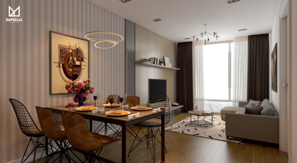 Tại sao chọn căn hộ tòa P3 – Imperial Plaza 360 Giải Phóng - 2 Phối cảnh phòng khách căn 02 phòng ngủ, tòa P3 dự án Imperial Plaza. Hotline: 0914 42 9191