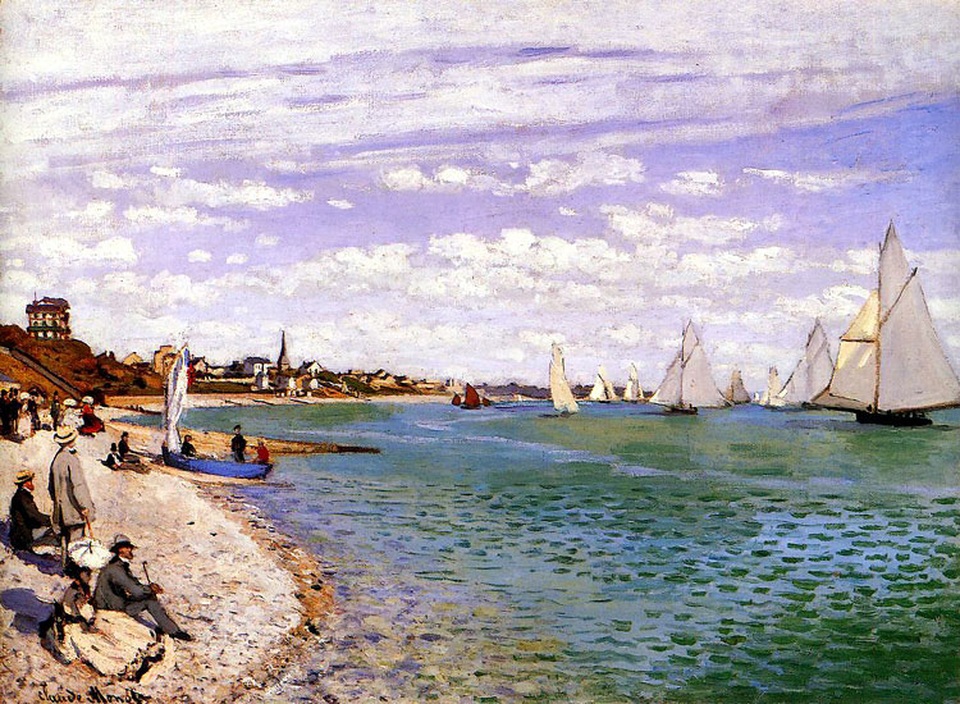 Tinh hoa nghệ thuật Pháp “đánh bại” thời gian - 2 Bức tranh “Regatta at Sainte-Adresse” của Claude Monet