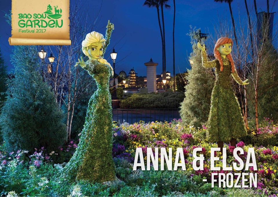 Mãn nhãn với thế giới Disney được phù phép từ cây và hoa - 3 Elsa và Anna - nhân vật hoạt hình trong bộ phim Frozen mà bé gái nào cũng mong ước được hóa thân