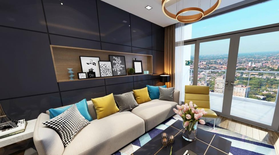 Không gian căn hộ thoáng đạt và hiện đại