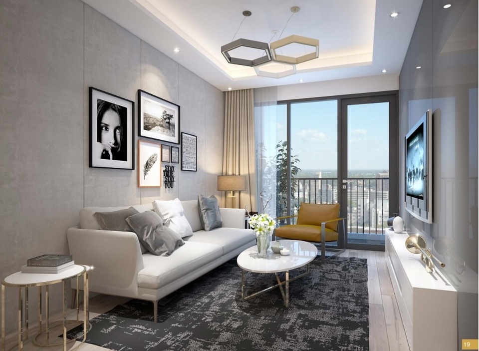 Những cơ hội cuối cùng sở hữu căn hộ South Building KĐT Pháp Vân - 2 Phòng khách căn hộ South Building tràn ngập ánh sáng tự nhiên