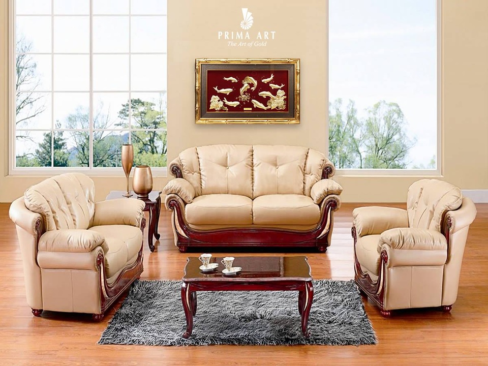 Cách bài trí tranh, tượng mang tài lộc cho gia chủ - 2 Tranh Cửu ngư quần hội vẽ 9 con cá chép quần tụ bên hoa sen. Cá chép biểu tượng cho sự kiên trì, bền chí, linh thiêng, cao quý, sen đại diện cho sự tinh khiết, trong sáng, thịnh vượng, hoàn hảo. Bức tranh tạo sinh khí mạnh mẽ, thể hiện mong muốn con đường công danh, địa vị, tài lộc được thăng tiến, hanh thông. 9 cá chép kết hợp cùng hoa sen còn mang ý nghĩa đời đời ấm no đến cho gia chủ