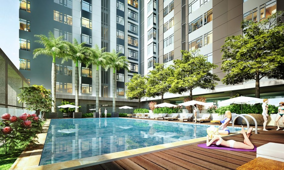 TPHCM: Thị trường căn hộ khu Tây nóng dần theo thông tin hạ tầng - 2 Hồ bơi trên không – một tiện ích độc đáo tại Summer Square