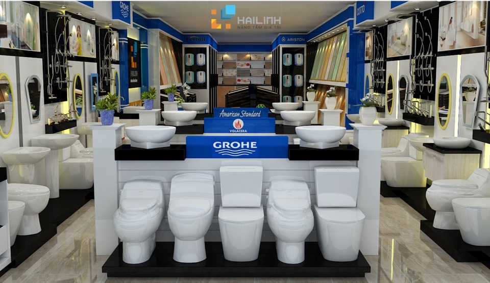 Showroom thiết bị vệ sinh hiện đại chuẩn bị được khai trương tại Hà Nội - 1 Showroom Hải Linh 532 Đường Láng với phong cách hiện đại