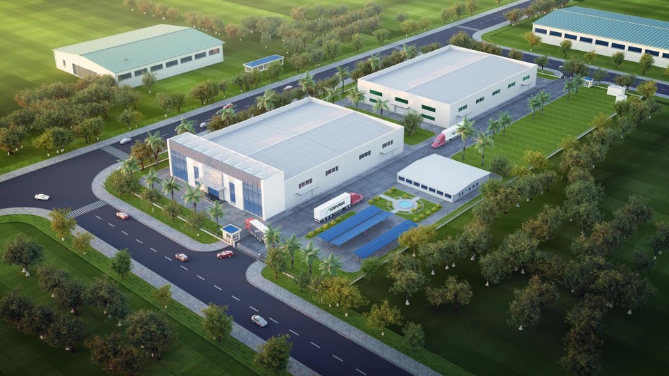 Hình ảnh thiết kế Nhà máy Chế biến thực phẩm Huy Việt Nam tại Long An