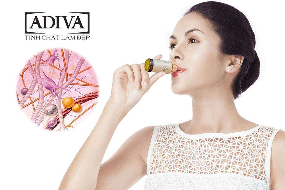 Collagen peptide của Adiva giúp giảm nếp nhăn và tình trạng khô sạm hiệu quả.