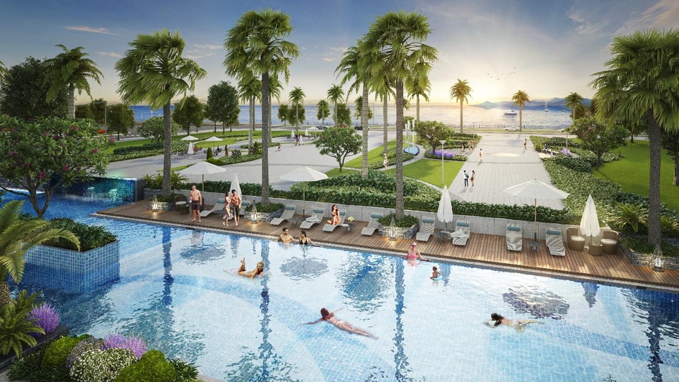 5 đặc điểm “hạng nhất” của The Sapphire Residence gây bão thị trường Bất động sản Quảng Ninh - 2 Phối cảnh minh họa tiện ích bể bơi ngoài trời