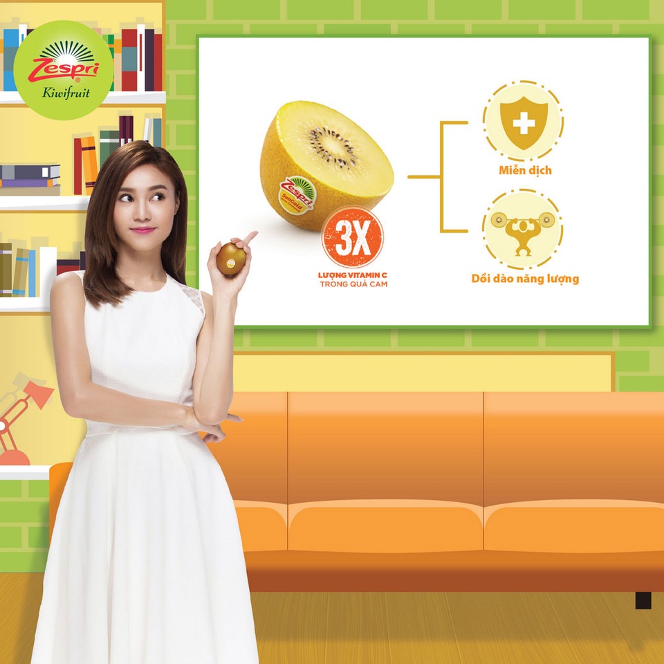 “Chị Bải” Lan Ngọc “thử thách” fan bằng bài trắc nghiệm về bí quyết làm đẹp - 1 Các bạn có biết Kiwi Zespri SunGold có hàm lượng vitamin C gấp 3 lần quả cam cùng trong lượng?